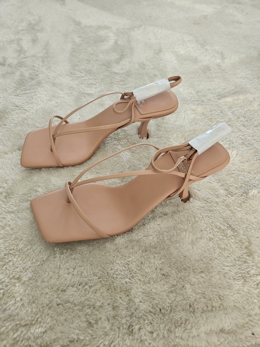 NWT Jeffrey Campbell Strappy Nude Heel Sandal Size 7 Summer Wedding Bridesmaid - Picture 11 of 11